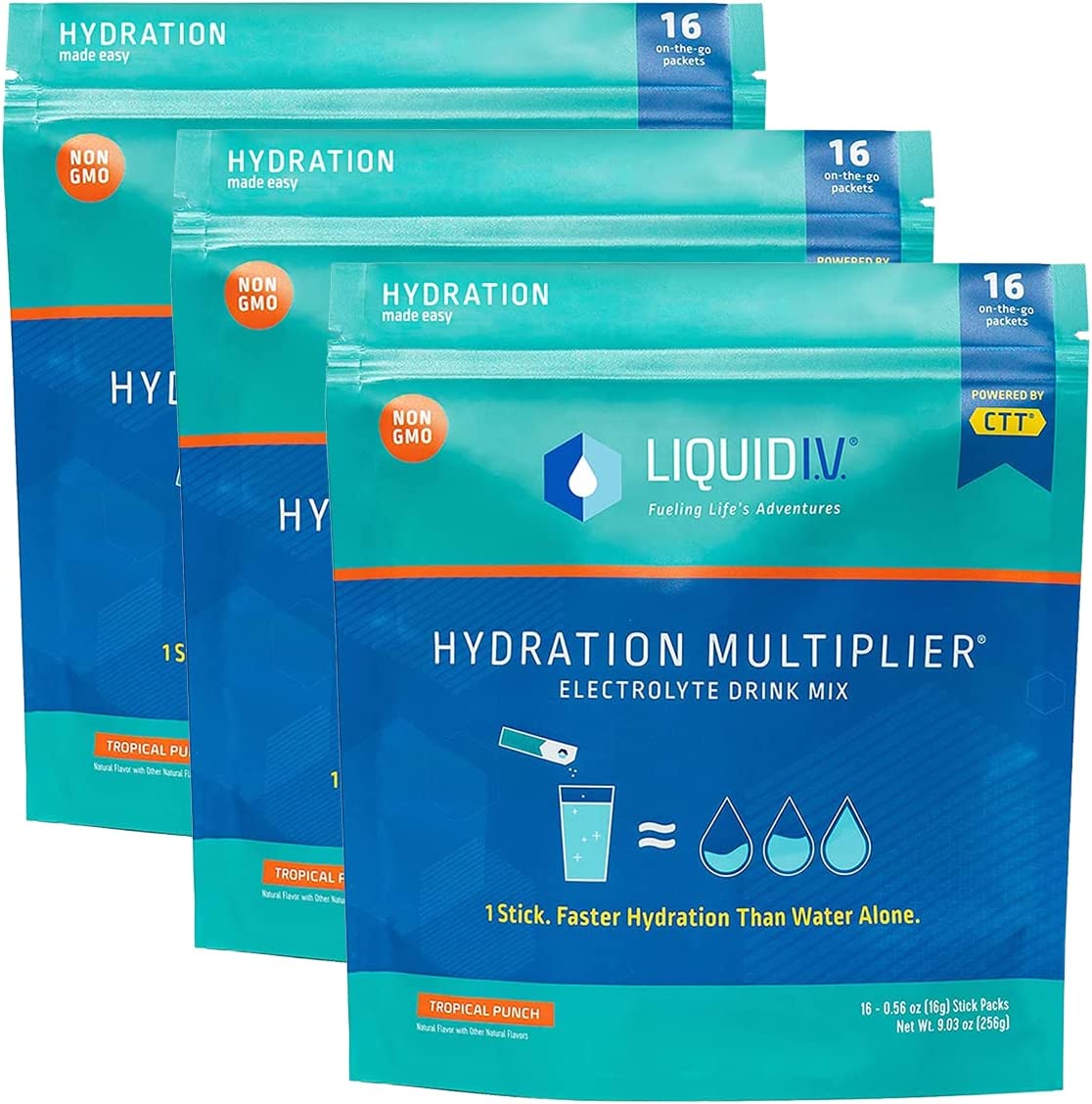 Liquid I.V. Hydration Multiplier – Tropical Punch – Hydration Powder  Packets, Electrolyte Drink Mix, NON GMO