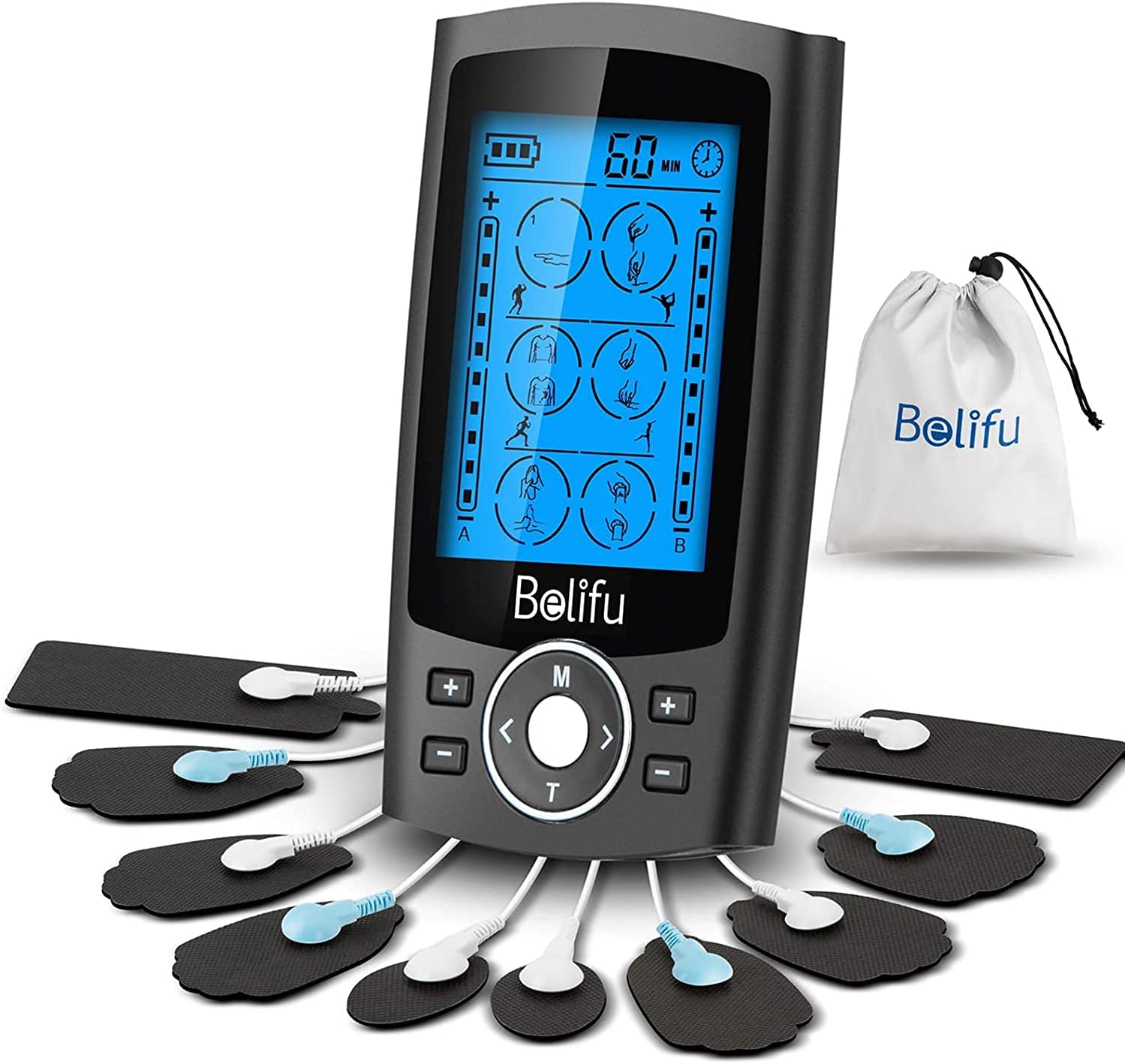 Rechargeable TENS Unit Machine - Electrical Muscle Stimulator for Pain  Relief & Arthritis & Muscle Strength - Medical
